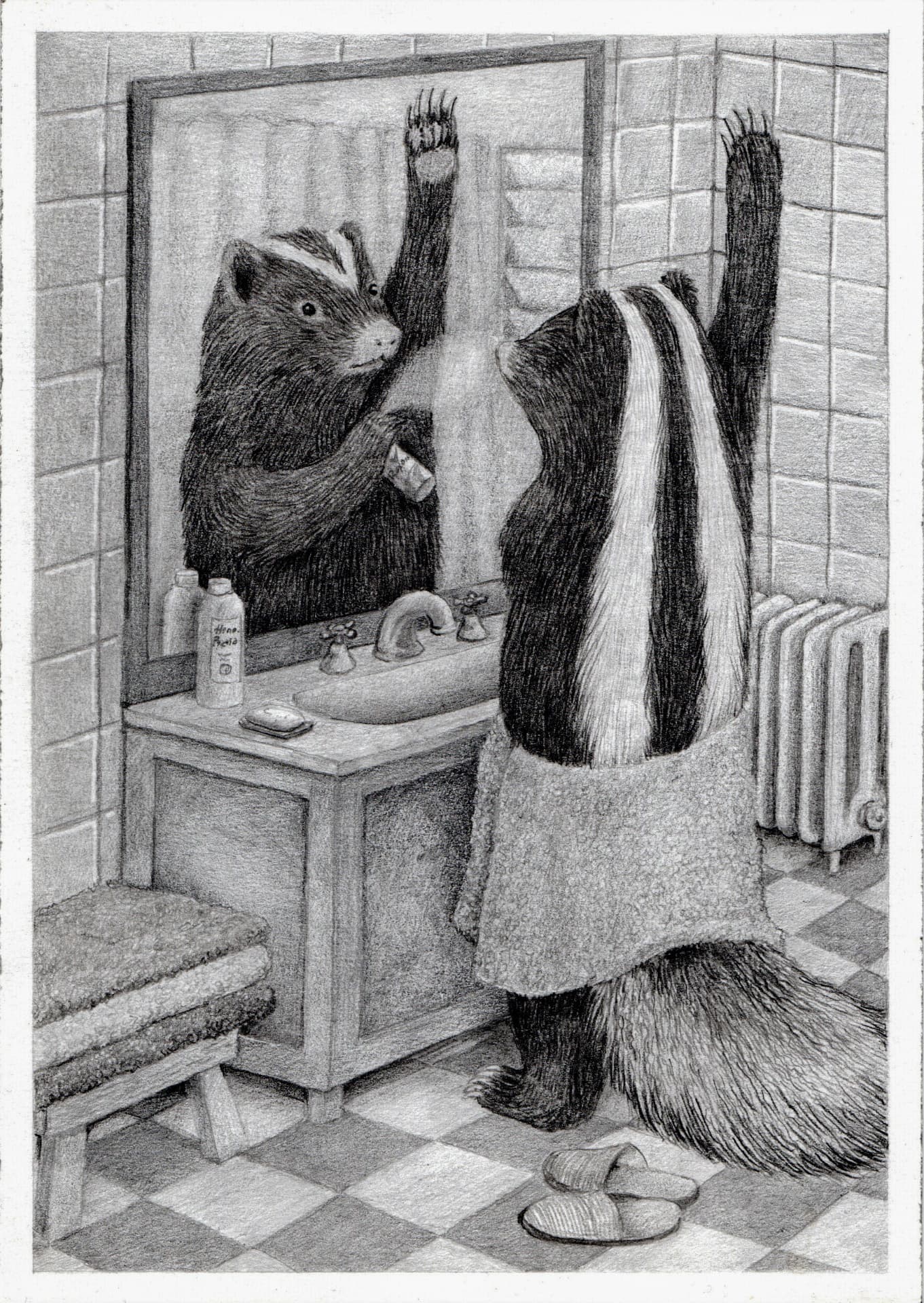 El señor Conepatus — Grafito sobre papel – 14,8 x 21 cm – 2025